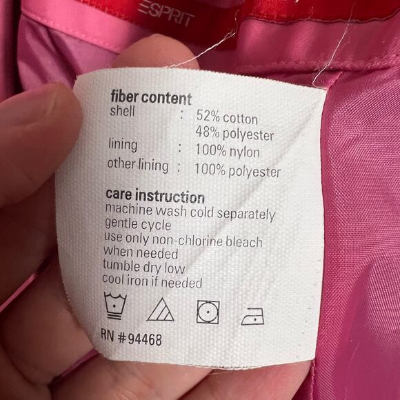 Vintage Esprit Women's Solid Pink Knee-Length Coat Size Medium - Picture 11 of 12